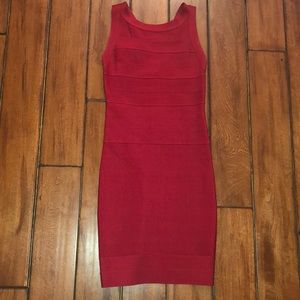 Red Bebe body con dress